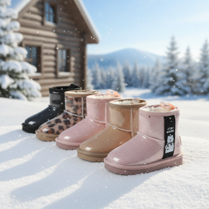 OZKIZ Korean Style Warm Bear Boots for Girls 2-6 Years Winter Fashion Synthetic Upper Anti-Slip Feature Wholesale - Product Image 3