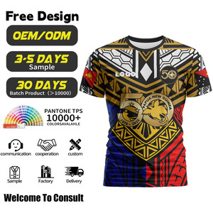 Camiseta de geometría Tribal abstracta de diseño libre Papúa Nueva Guinea Golden Jubilee T-Shirt Resort Team Event Wear - Product Image 1