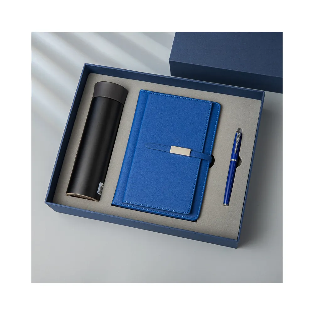 Conjunto de presente para notebook, conjunto personalizado com caneta e garrafa personalizável, jornal de cobertura dura, caderno de logotipo personalizado, caderno de diário