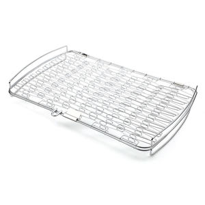 Bandeja de parrilla de acero inoxidable 46x29x6cm, plegable, portátil, para acampar al aire libre, cesta para asar pescado - Product Image 1