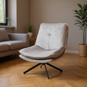 Silla Casual Homeera LORIS-09 Color Caqui, Moderna, con Respaldo Acolchado, Giratoria, para Sala de Estar, Patas de Metal, Relleno de Espuma - Product Image 2