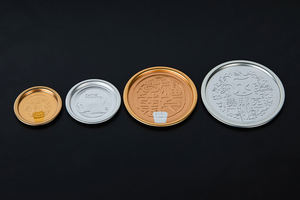 <span class=keywords><strong>Couvercle</strong></span> jetable en aluminium doré exclusif pour canettes de papier avec logo personnalisable et de qualité alimentaire - Product Image 5