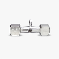 Collier tendance pour homme en acier inoxydable avec pendentif haltère et chaîne en bambou, style sportif printanier, accessoires de mode en gros