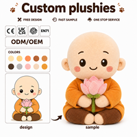 Peluche Moine Mignonne Personnalisée, Design Poisson en Bois, Certifiée CE, Tailles Personnalisées, Rembourrage Coton PP, Jouet Doux en Peluche, Fabricant OEM/ODM