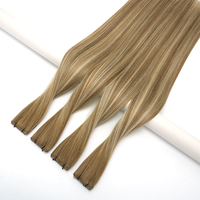 Extensiones de Cabello Humano Lanxun Hair Invisible Genius Weft, Ondulado, Doble Trama, 24 Pulgadas, para Distribución al por Mayor