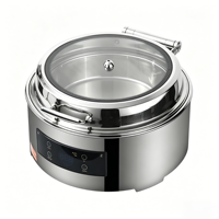 Réchaud de buffet électrique en acier inoxydable de qualité hôtelière FLEY, chauffe-plats isolé pour équipement de restauration