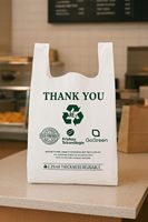 Sac biodégradable en gros avec poignée, écologique, réutilisable, transparent, pour l'emballage alimentaire