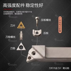 ที่จับเครื่องมือกลึง CNC ยี่ห้อ DASAN รุ่น WWLNR2020K08 1616K08 สำหรับเครื่องกลึงภายนอกในศูนย์เครื่องจักรกล - Product Image 4