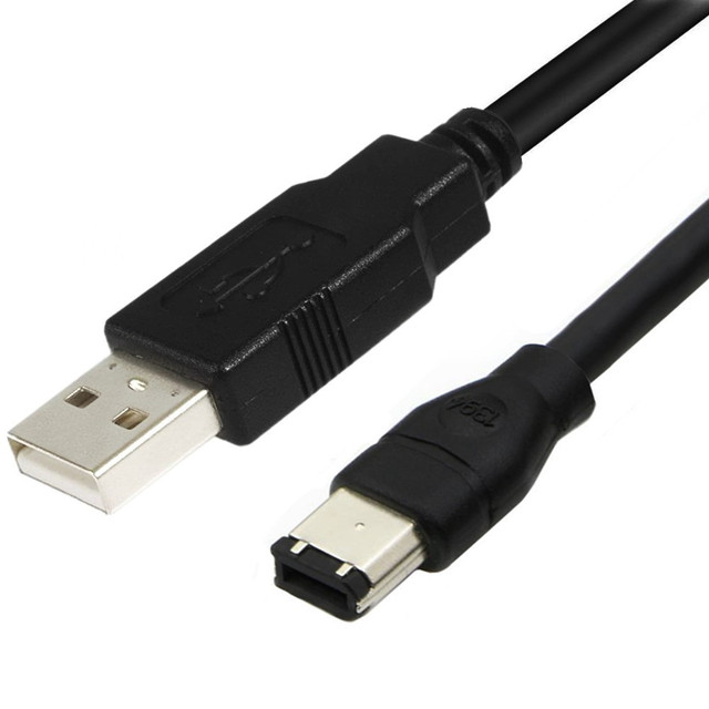 USB 2.0 1.8m/3m/5m Male Firewire IEEE400 1394 6 Pin Cable Cord Braid Shielding PVC for Printer Digital Camera Scanner Hard Disk