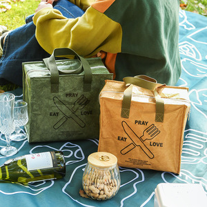 Bolsa de aislamiento térmico grande personalizada, papel <span class=keywords><strong>Dubon</strong></span>, impermeable, portátil, para exteriores, papel de aluminio, bolsa Bento, bolsa de picnic, fiambrera DE TRABAJO ba - Product Image 3