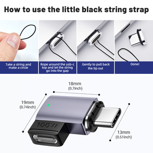 EONLINE 3D UV magnétique OTG USB C à Type C 100W 5A convertisseur magnétique à charge rapide USB C adaptateur connecteur de données pour <span class=keywords><strong>macboo</strong></span> - Product Image 2