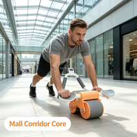 Rodillo Abdominal para Ejercicios en Casa con Rebote Automático para Hombres y Mujeres Adultos, para Fortalecer Abdominales y Adelgazar la Cintura