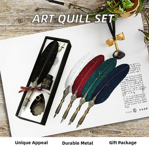 Calligrafia in metallo <span class=keywords><strong>penna</strong></span> con piume Set regalo <span class=keywords><strong>penna</strong></span> <span class=keywords><strong>stilografica</strong></span> <span class=keywords><strong>a</strong></span> colori speciali per arte scritta - Product Image 2