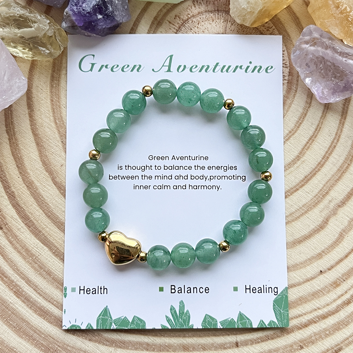 Green aventurine+card
