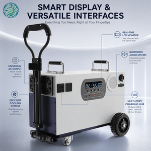 5KW 8.6KWh Battery Home Wheeled <b>Solar</b> <b>Generator</b>, MultiAC USB-C PD DCOutput Emergency Power Station for HomeCamping RVOutdoor Use - Product Image 4