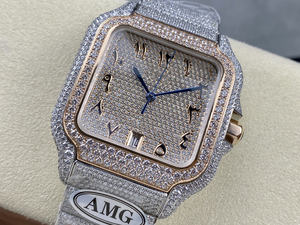 Montre mécanique de luxe rectangulaire avec alarme de plongée, zircon moissanite VVS, logo personnalisable, cadran à aiguilles, argent, unisexe - Product Image 2