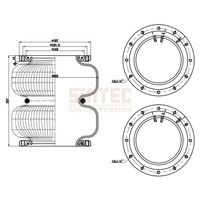 2S200-25F Type de bride en Aluminium, amortisseur en caoutchouc à Double enchevêtrement, airbag, levage, Suspension, ballon à ressort