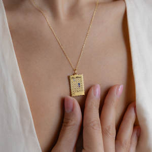Lateefah Personalisierte Edelstahl Gravierte Kalender Geburtsstein Halskette CE-Zertifizierung Geschenk - Product Image 3