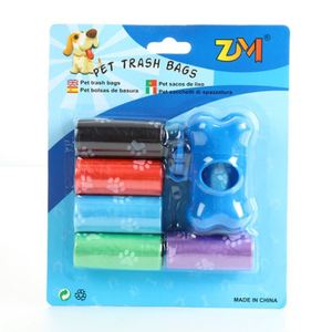 15 pièces/rouleau – Distributeur de sacs à déjections canines en forme d'os, sacs à crottes imprimés pour chiens, support de sacs à déjections pour chiens – Vente en gros - Product Image 3
