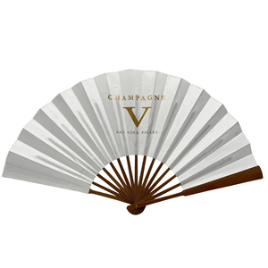 Éventail à main en bambou, tissu doré à la feuille d'or, logo personnalisé, style chinois traditionnel, haut de gamme, vintage original - Product Image 1
