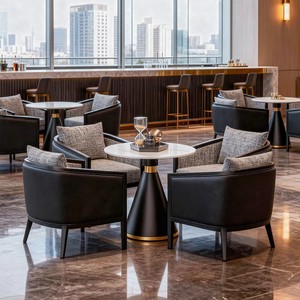 Ensemble de fauteuils de réception ronds contemporains avec mousse à haute élasticité pour usage professionnel, design durable - Product Image 3