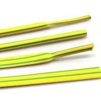 Tube thermorétractable isolant jaune et vert, tube thermorétractable en polyoléfine rayé jaune et vert aux couleurs alternées
