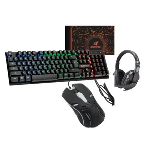 热销游戏鼠标键盘套装办公鼠标有线RGB背光台式机/笔记本电脑人体工程学防水带USB