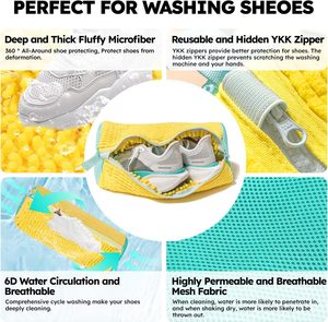 Sac de lavage portable en maille pour chaussures, résistant aux déchirures, pour machine à laver, modèle 2026 - Product Image 3
