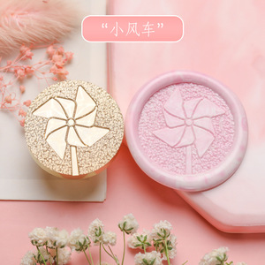 Sello de cera esmerilado en relieve con cabeza redonda de cobre para sellar cartas y decorar diarios - Product Image 4