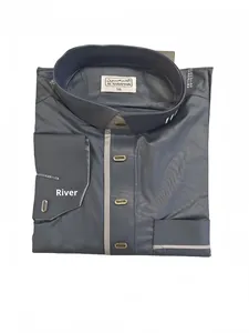 Nuovo Design Yibaoli: Abito da Preghiera Arabo per Uomo, Thobe a Maniche Lunghe <span class=keywords><strong>con</strong></span> Colletto e Polsini per Ramadan ed Eid - Product Image 6