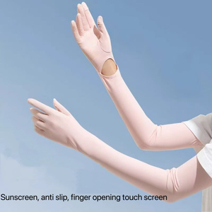 Women's Adult Summer Outdoor UV Protection Finger Long Gloves UPF50+ <b>Sunscreen</b> Touchable Screen Sleeve Quick Dry Breathable - Product Image 2