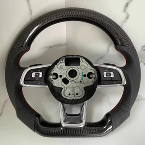 Volante personalizzato in fibra di carbonio con fondo piatto per Volkswagen Polo GTI <span class=keywords><strong>Golf</strong></span> <span class=keywords><strong>7</strong></span> MK6 MK7 <span class=keywords><strong>Golf</strong></span> <span class=keywords><strong>accessori</strong></span> per auto - Product Image 4
