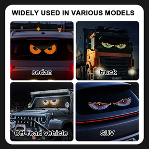USD LED Devil Eyes Light Car Parabrisas trasero Triángulo decorativo Forma semicircular Devil's Eyes Luces para camiones - Product Image 3