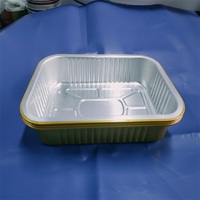 Barquettes en aluminium pour cuisson à feu ouvert, récipients de stockage pour aliments chauds et froids, réutilisables, de haute qualité, avec couvercle en plastique scellé