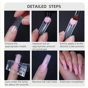 10 Styles Clear French <b>Nail</b> Dual Forms 12pcs Quick Building Gel <b>Extension</b> Mold Tips OEM ODM - Product Image 5