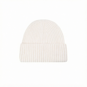 Bonnet unisexe en tricot côtelé 100 % acrylique avec revers pour le ski, les voyages et les activités de plein air - Product Image 1