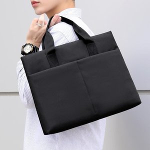 Sac pour ordinateur portable grande capacité, mallette d'affaires, sacoche de travail décontractée et durable, sacoche de bureau texturée légère, sacoche rétro design pour homme - Product Image 5