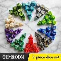Jeu de dés polyédriques carrés en acrylique de 16 mm à faible MOQ, couleurs assorties, pour jeux de rôle et de société (Dungeons and Dragons)