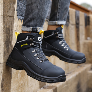Guyisa รองเท้าเซฟตี้สำหรับผู้ชาย, รองเท้าทำงานที่ระบายอากาศได้ดีพื้นเหล็กทนต่อการเจาะและกันกระแทก - Product Image 4
