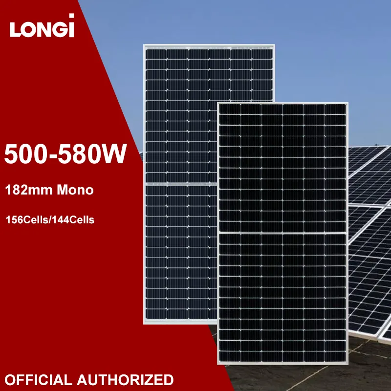 Longi Mono-Facial 530W 545W Bảng điều khiển năng lượng mặt trời công suất cao 550W PV mô-đun năng lượng mặt trời bảng điều khiển năng lượng mặt trời