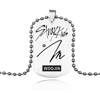 Kalung liontin tanda tangan ulang tahun Stray Kids yang dapat disesuaikan kalung baja tahan karat untuk pria wanita hadiah ulang tahun Aksesori perhiasan