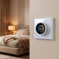 Termostato WiFi Tuya para Calefacción por Suelo Radiante, 3A, Contacto Seco, Pantalla TFT de 1.28 Pulgadas, Perilla Giratoria, Programable Semanalmente