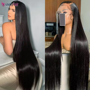 Perruques <span class=keywords><strong>Alibaba</strong></span> Hair Store – Meilleure qualité 12A, perruque frontale en dentelle HD 13*6, cheveux humains péruviens doublement étirés, lisses comme des baguettes - Product Image 2