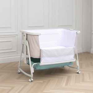 Cuna Portátil de Metal para Bebé, Plegable, Altura Ajustable, Se Conecta a una Cama Grande, Anti-Vuelco, Cama Anti-Derrames de Leche - Product Image 1