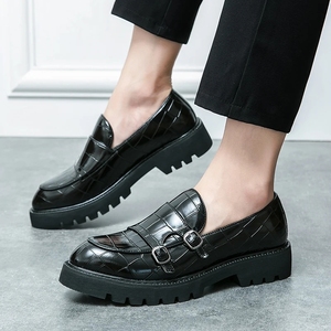 Mocasines de Moda para Hombre, Zapatos de Vestir con Punta Puntiaguda, Suela Gruesa, Zapatos de Fiesta y Oficina de Tendencia, Oxfords Casuales de Cuero Genuino - Product Image 4
