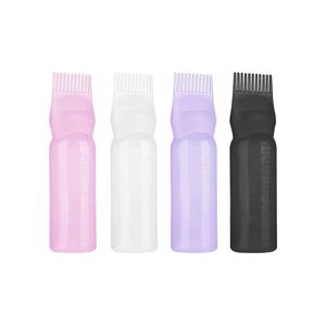 Free Sample 100pcs 120ml HDPE Eco Friendly White Red Purple Salon Hair Comb <b>Brush</b> Applicator <b>Bottle</b> Oil - Product Image 1