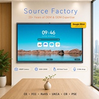 Pizarra Interactiva Inteligente de 55/65/75/86 Pulgadas 4K UHD con Cámara de 48MP, 8GB, 128GB, Táctil de 40 Puntos, Android/Windows, Google EDLA, Todo en Uno