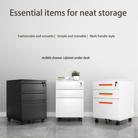 Armoire de classement de bureau en métal blanche à 3 tiroirs, armoire de rangement, meuble métallique mobile avec base et serrure numérique