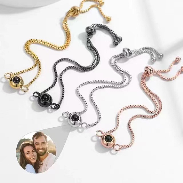 Fashion Handmade Custom Photo Projection Bracelets 100 Languages I Love You Stainless Steel Personalized Charm Bracelet Gifts