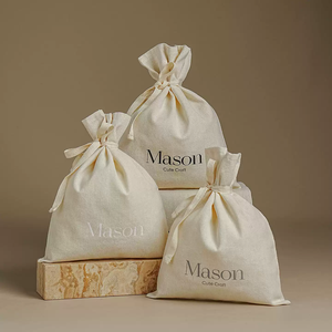 Bolsa con Cordón de Poliéster y Lino Ecológica y Degradable con Logotipo Impreso Personalizado para Empaque de Cosméticos, Joyería y Regalos - Product Image 3